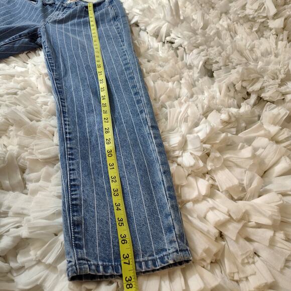 MADEWELL THE PERFECT VINTAGE CROP JEAN WOMEN 26 RETRO STRIPED BLUE WHITE DENIM - Picture 13 of 15
